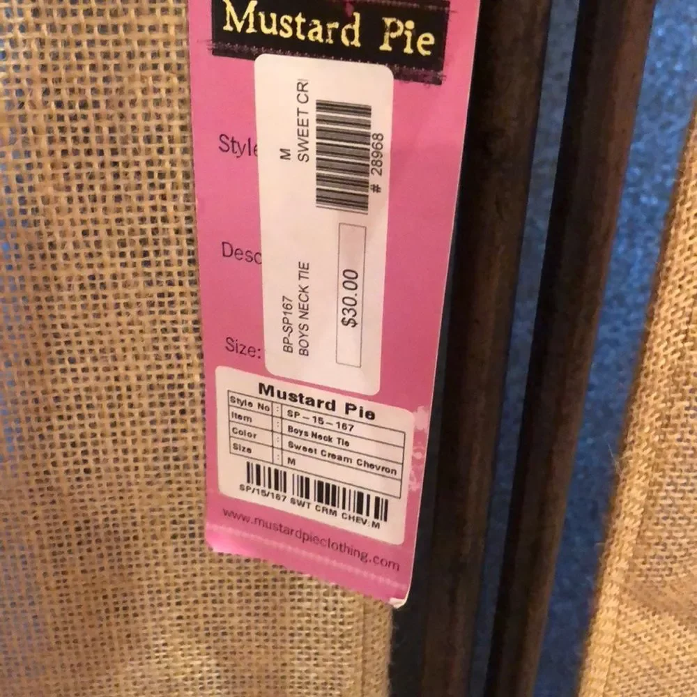 Boy’s Mustard Pie Chevron Tie Sweet Cream